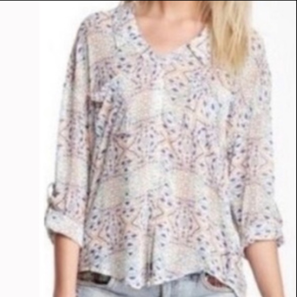 FREE PEOPLE Easy Rider Geo Print Button Down Size Smal